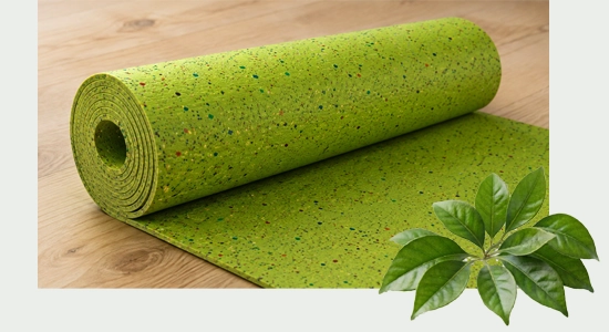Mayura Reborn rolled speckled recycled rubber yoga mat